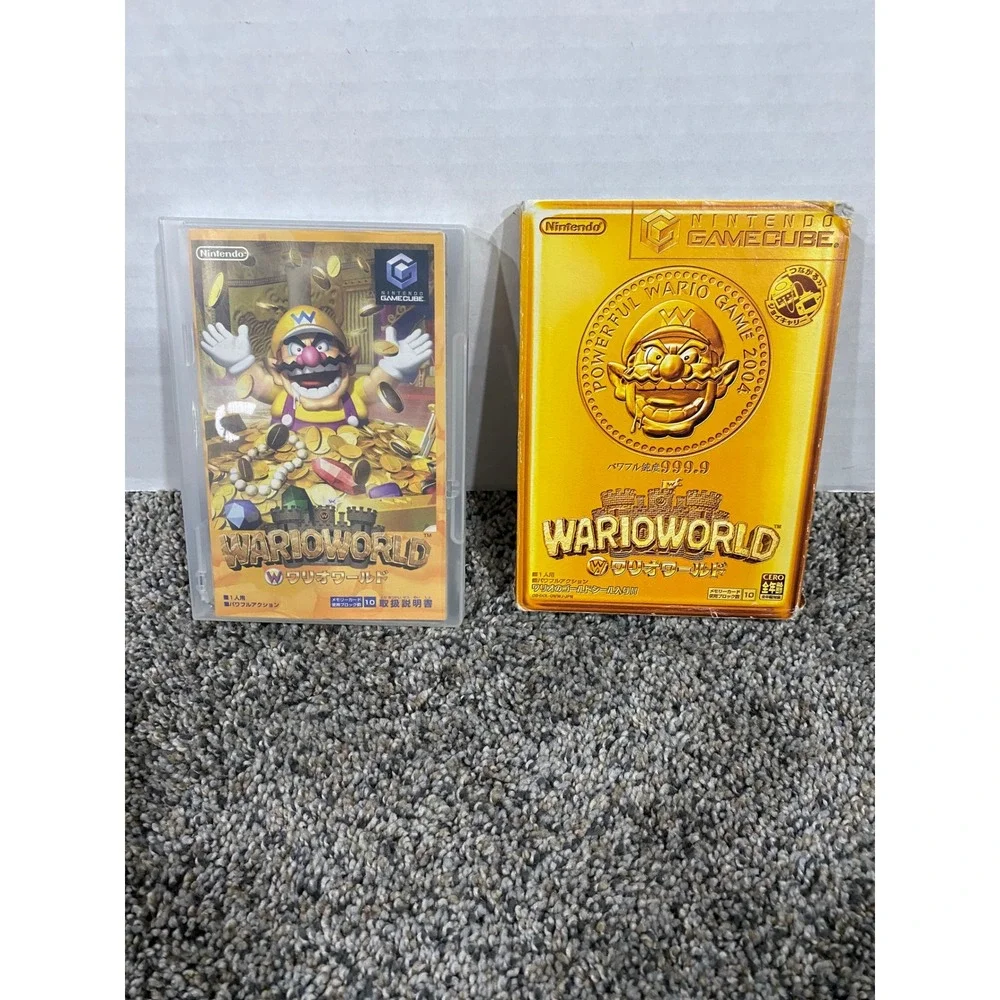 Nintendo Wario World GameCube Japanese Import Gold CIB Action Platformer NTSC-J
